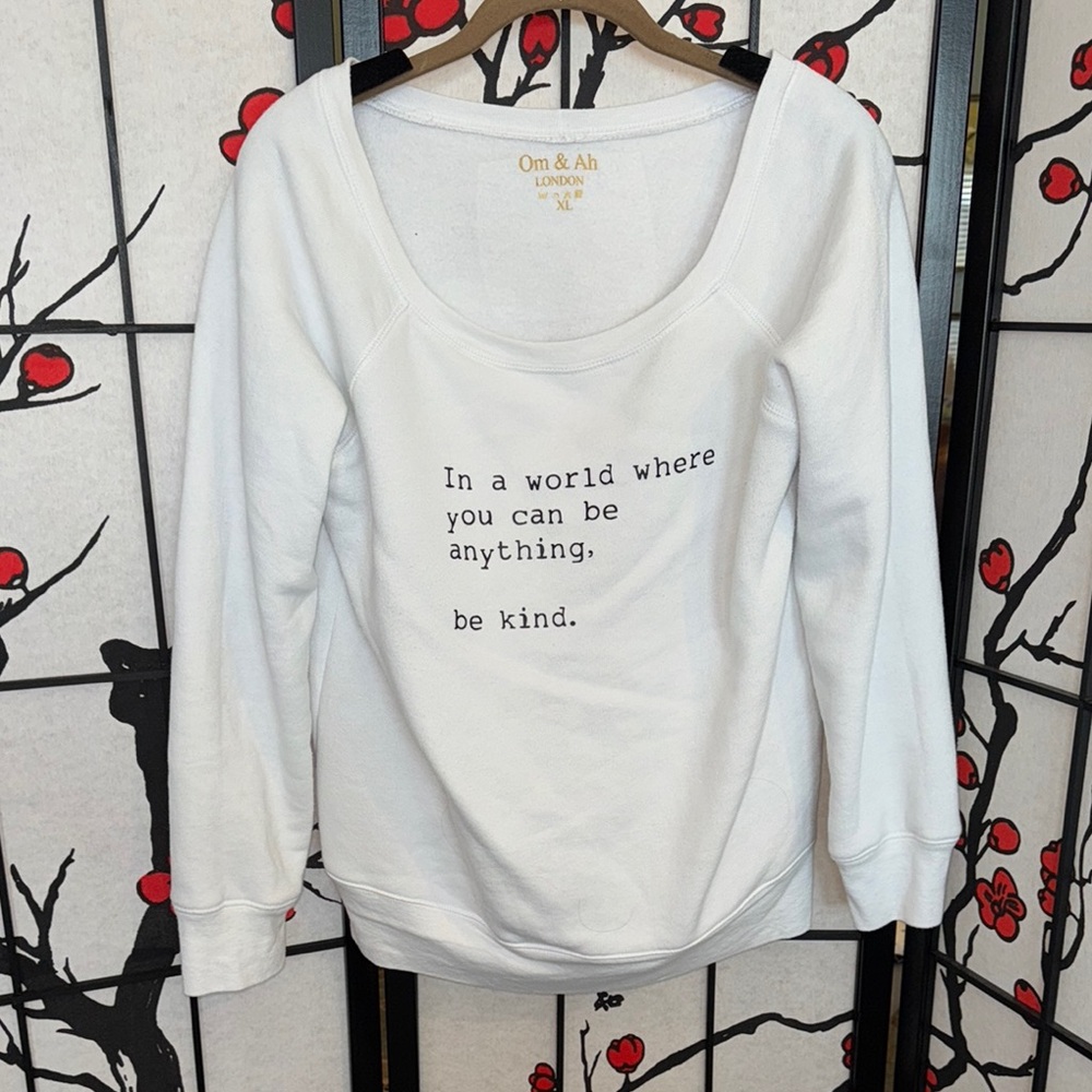 Om&Ah London Off Shoulder XL White Jumper Sweater Sweatshirt